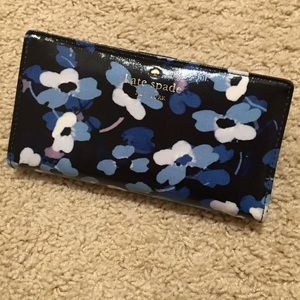 Kate Spade floral/ stripe wallet with clasp close